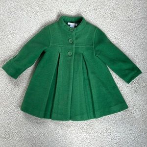 Janie & Jack Green Wool Coat, 12-24 months